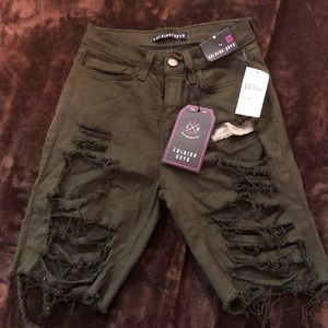 FashionNova High waisted distressed shorts